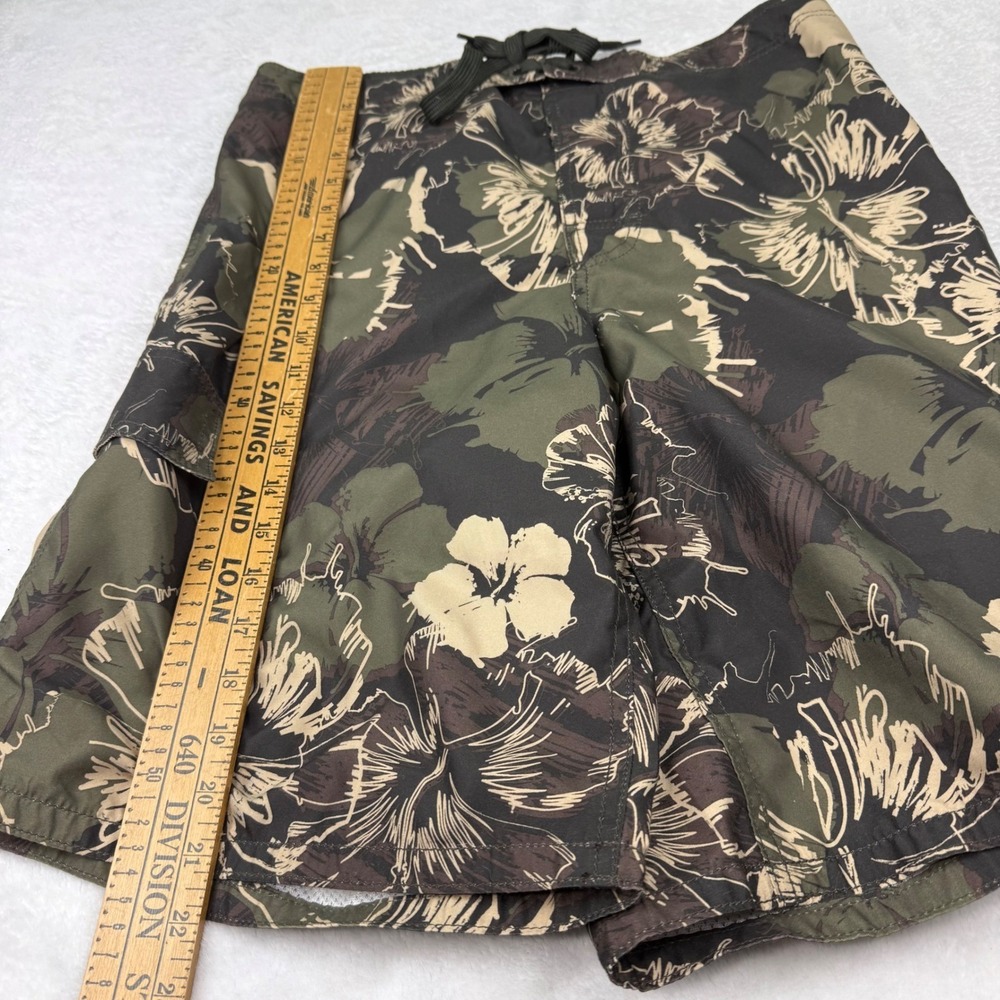 OP Ocean Pacific Mens Camo Floral Board Shorts Green Hibiscus Swim Trunks Size M - Picture 5 of 11